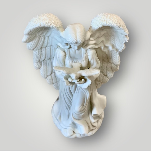 Vintage Guardian Angel Ceramic Figurine Statue 8.5” Tall - Picture 10 of 16